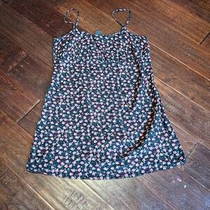 Wild fable black & red floral mini dress thin straps adjustable cinched bust